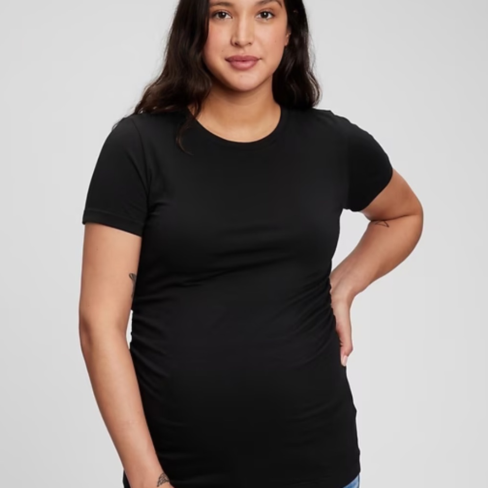 Gap Maternity Organic Cotton Vintage Crew T-Shirt | Black | XL
